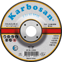 Meule à Ebarber Déporté 115X6.4X22.2 A54R Acier KARBOSAN 910550