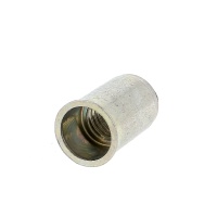 Écrou Noyé RIVKLE® en Acier Zingué à Fût Cylindrique Lisse Ouvert, Cote de Perçage Poucique (Tête Fine)