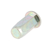 Écrou Noyé RIVKLE® en Acier Zingué à Fût Hexagonal Borgne (Tête Plate)