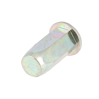 Écrou Noyé RIVKLE® en Acier Zingué à Fût Hexagonal Borgne (Tête Plate)